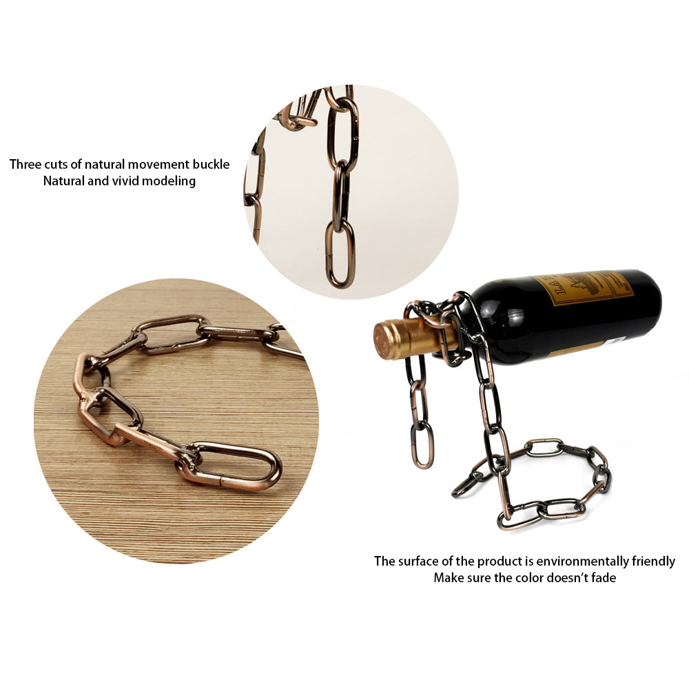 Magic Iron Chain Wine Bottle Holder